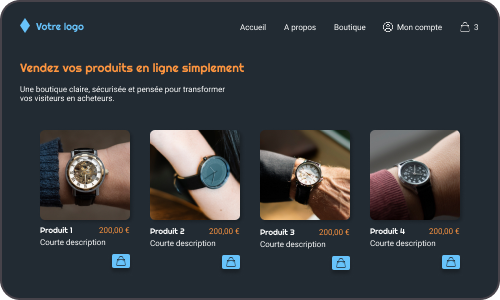 Illustration de création de site e-commerce.