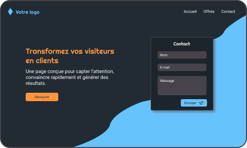Illustration de création de landing page.